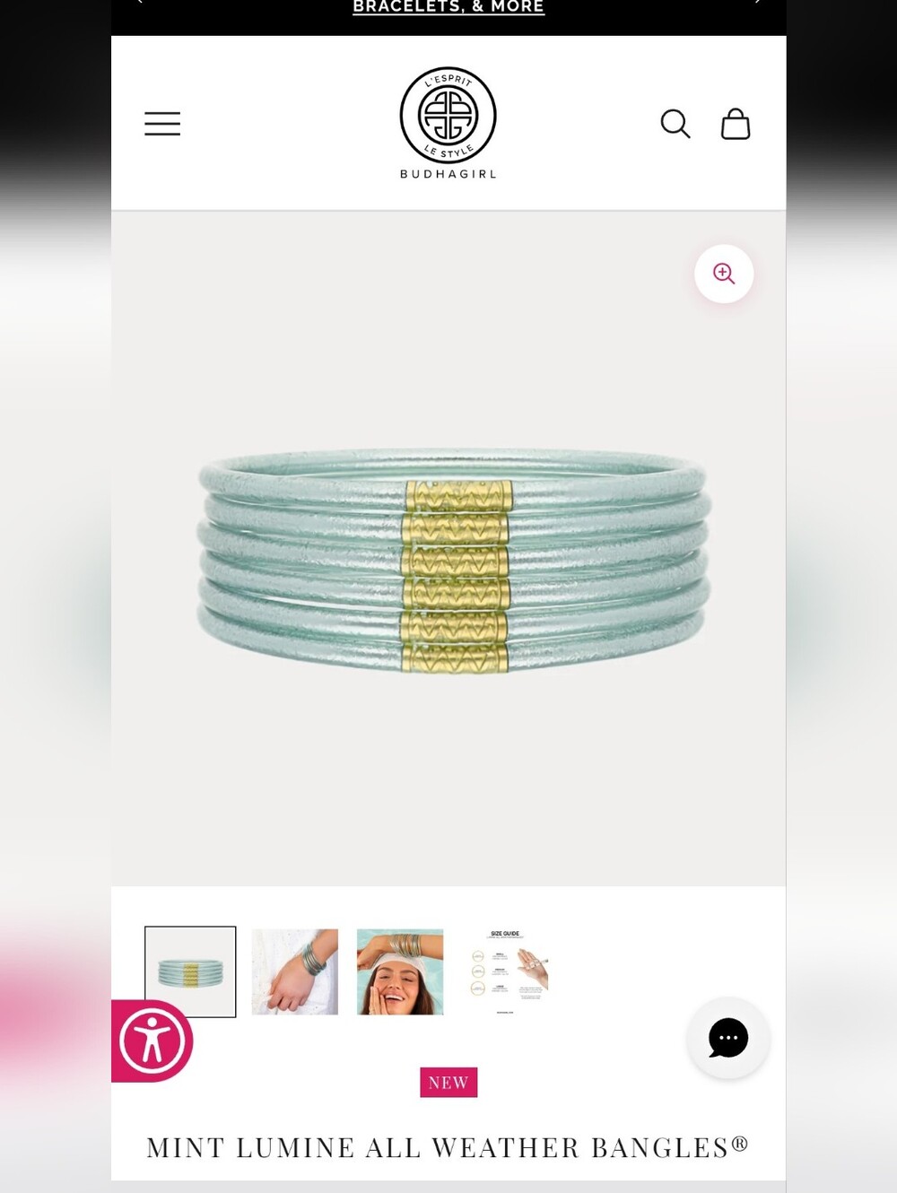 New Budhagirl Luimine Mint Single Bangle
